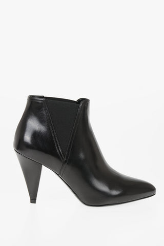9cm leather Cone Heel Chelsea boots