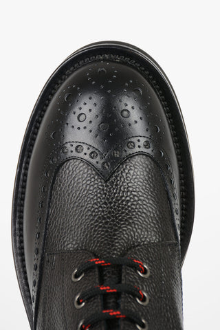 Textured leather Oxford boots