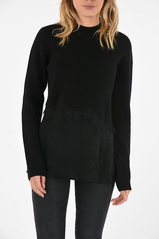 ARMANI JEANS Sweater with Lace and Satin Detail