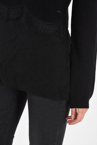 ARMANI JEANS Sweater with Lace and Satin Detail