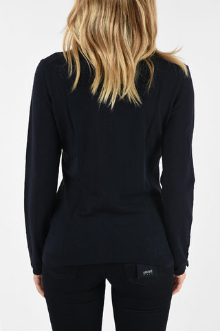 ARMANI JEANS Pearl Embellished Turtle-Neck Sweater