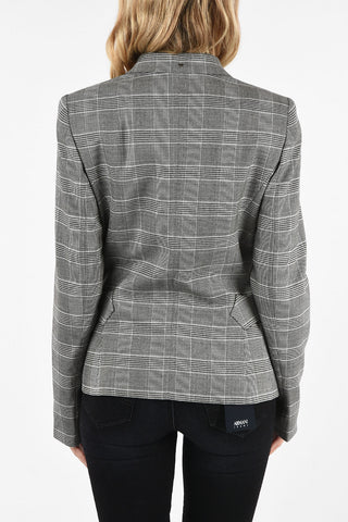 ARMANI JEANS Single Breasted Glenurquhart check Blazer