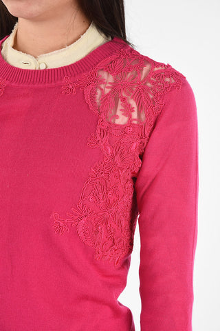 Wool Crew-neck sweater With embroidery
