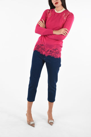 Wool Crew-neck sweater With embroidery