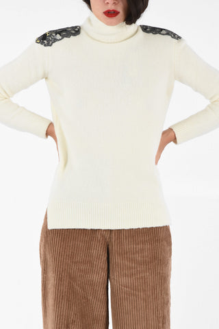 embroidered crew-neck sweater