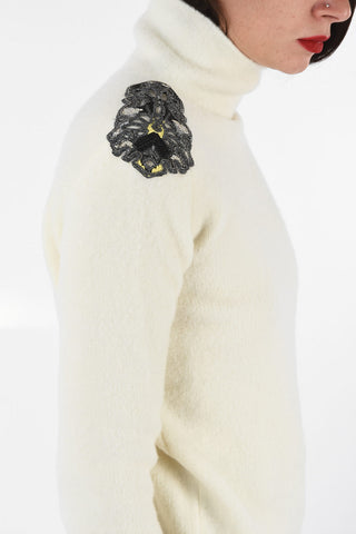 embroidered crew-neck sweater
