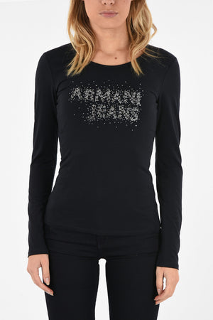 ARMANI JEANS Rhinestone Embellished T-shirt