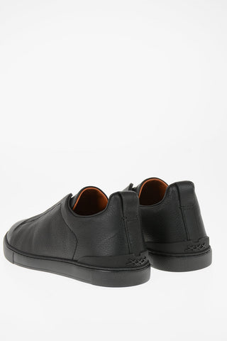 COUTURE XXX Textured Leather TRIPLE STITCH Slip On Sneakers