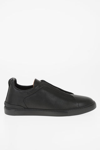 COUTURE XXX Textured Leather TRIPLE STITCH Slip On Sneakers