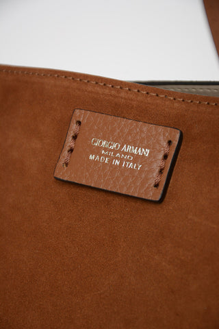 GIORGIO ARMANI Suede Leather Shopping Bag