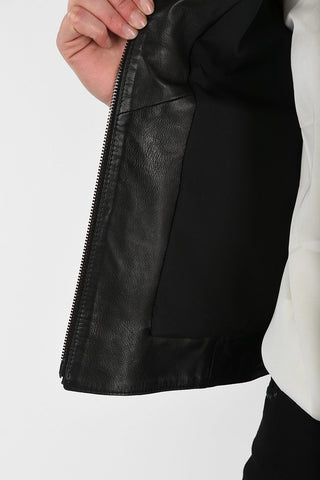 ARMANI JEANS Giubbotto in Pelle con Inserti in Velluto