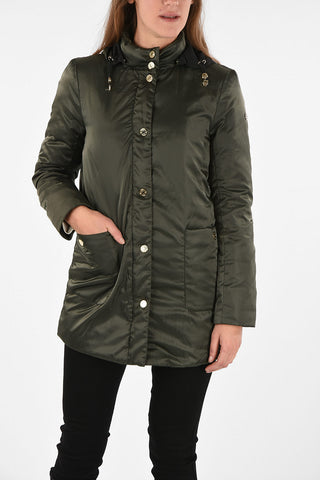 ARMANI JEANS three-quarter length Down Jacket with Detachable Hooded 