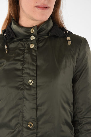 ARMANI JEANS three-quarter length Down Jacket with Detachable Hooded 