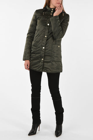 ARMANI JEANS three-quarter length Down Jacket with Detachable Hooded 