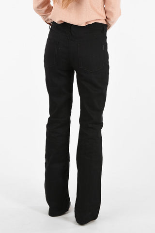 Jeans Boot Cut a Vita Alta con Bottoni Logati 21cm