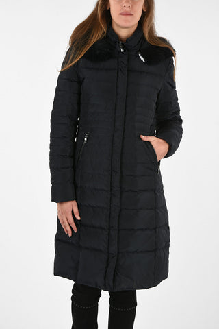 ARMANI JEANS Piumino Longline con Finta Pelliccia