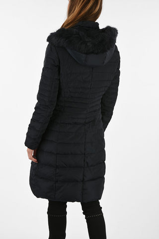 ARMANI JEANS Piumino Longline con Finta Pelliccia