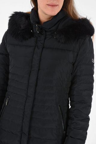 ARMANI JEANS Piumino Longline con Finta Pelliccia