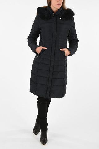 ARMANI JEANS Piumino Longline con Finta Pelliccia