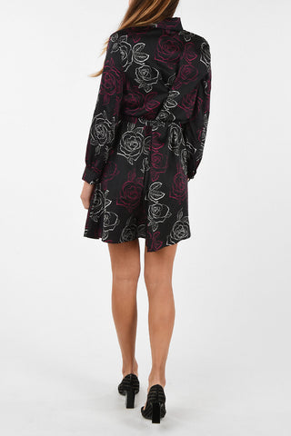 ARMANI JEANS Roses-Print Shirtdress with Belt