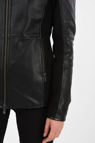 ARMANI JEANS Leather Jacket with Wool Insert