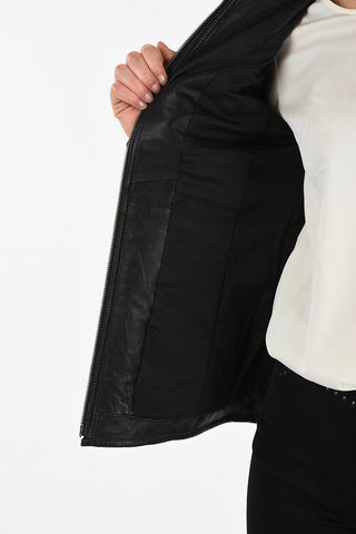 ARMANI JEANS Leather Jacket with Wool Insert