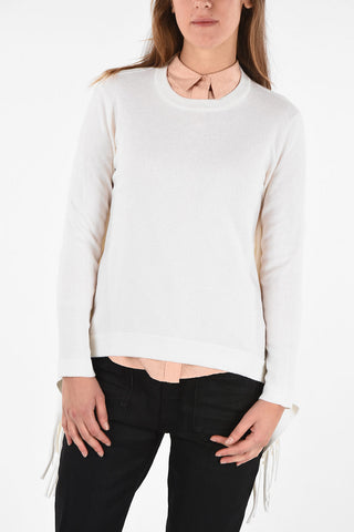Wool Fringed Crew-Neck Sweater