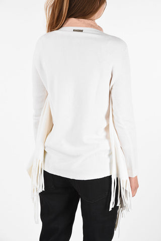 Wool Fringed Crew-Neck Sweater