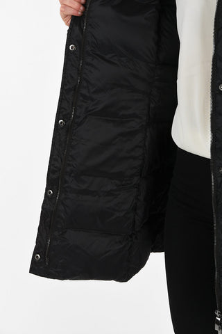 ARMANI JEANS Three-Quarter Length Hidden Closure Down Jacket 