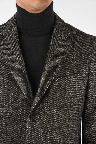 CC COLLECTION Cappotto plain herringbone lunghezza 3/4