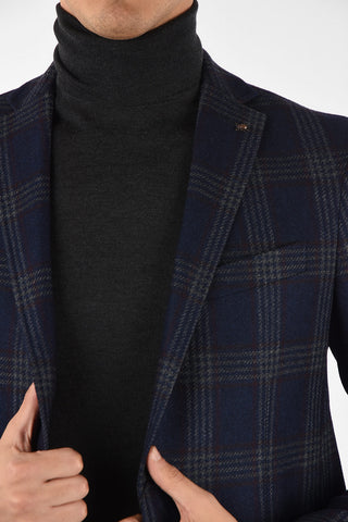 CC COLLECTION glen urquhart check side vents  drop 6R 2-button RIGHT blazer