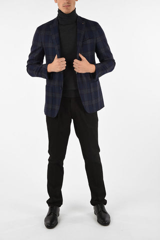 CC COLLECTION glen urquhart check side vents  drop 6R 2-button RIGHT blazer