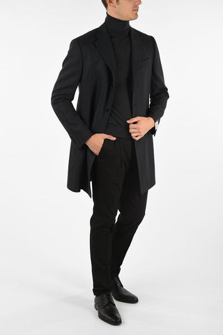 plain herringbone 3-button coat