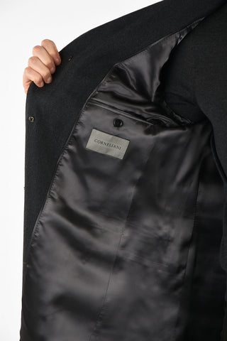 plain herringbone 3-button coat