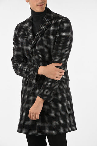 CC COLLECTION plaid three-quarter length 3-button coat