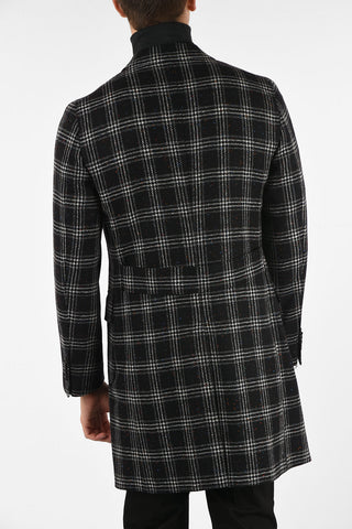 CC COLLECTION plaid three-quarter length 3-button coat