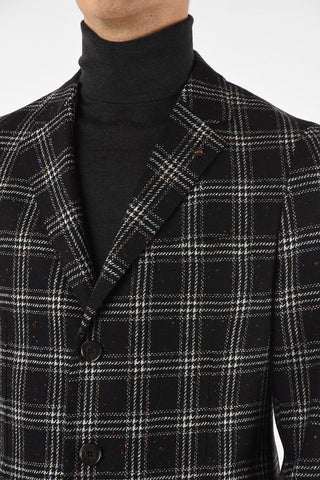 CC COLLECTION plaid three-quarter length 3-button coat