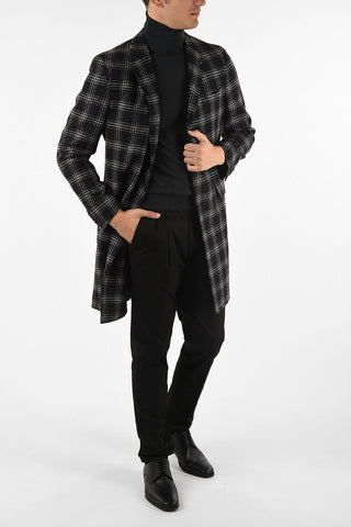 CC COLLECTION plaid three-quarter length 3-button coat