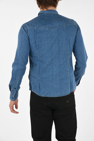 ARMANI JEANS Snap Button Denim Shirt