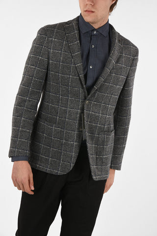 CC COLLECTION windowpane check drop 6R patch pocket 2-button RIGHT blazer