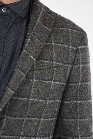 CC COLLECTION windowpane check drop 6R patch pocket 2-button RIGHT blazer