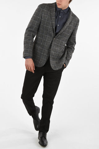 CC COLLECTION windowpane check drop 6R patch pocket 2-button RIGHT blazer