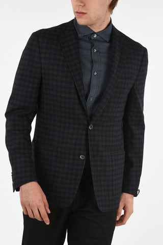 gingham check  Side vents 6R drop 2-button GATE blazer