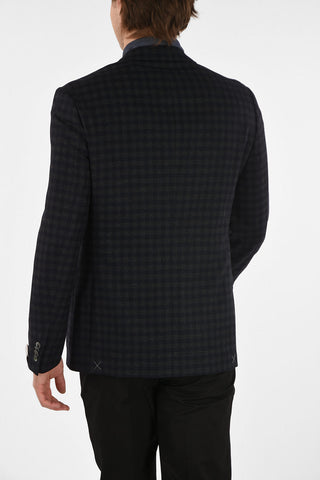 gingham check  Side vents 6R drop 2-button GATE blazer