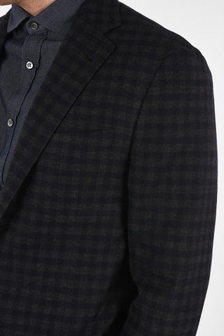 gingham check  Side vents 6R drop 2-button GATE blazer