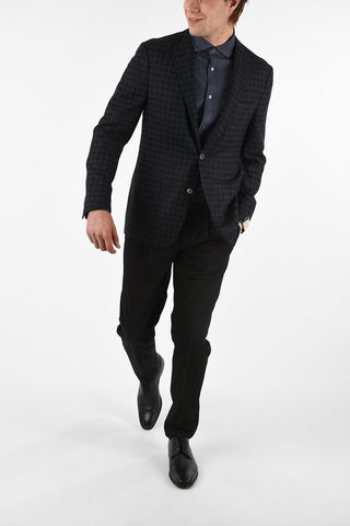 gingham check  Side vents 6R drop 2-button GATE blazer