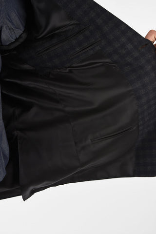 gingham check  Side vents 6R drop 2-button GATE blazer