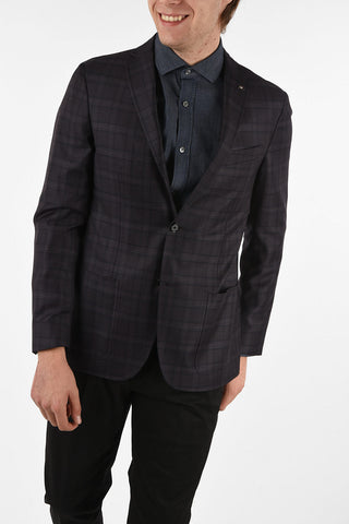 CC COLLECTION tartan drop 6R side vents 2-button blazer