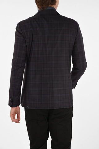 CC COLLECTION tartan drop 6R side vents 2-button blazer