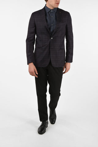 CC COLLECTION tartan drop 6R side vents 2-button blazer